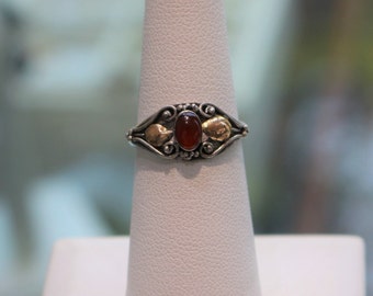 Vintage carnelian with gold plate
