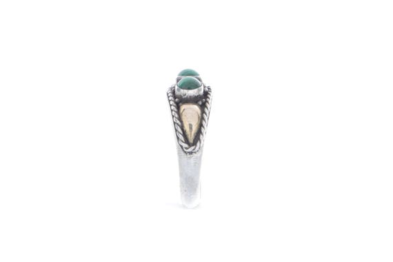 Three stone Malachite silver ring - image 3