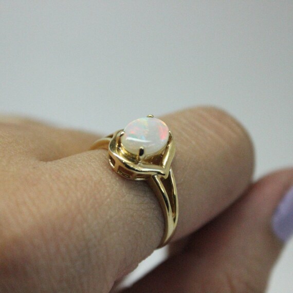 Opal 14k Gold Ring | Thin Gold Ring | Bridesmaids… - image 2