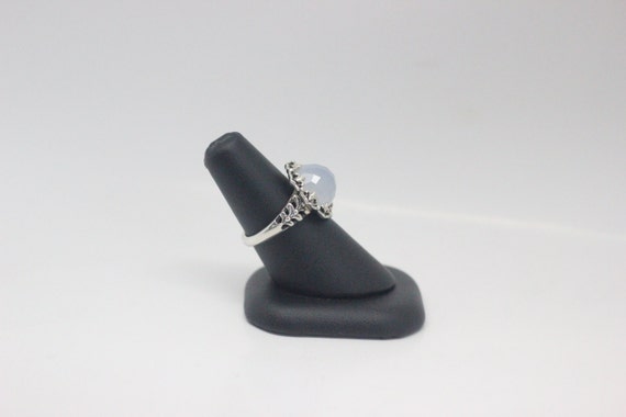 Iridescent Vintage Chalcedony Sterling Silver Ring - image 3