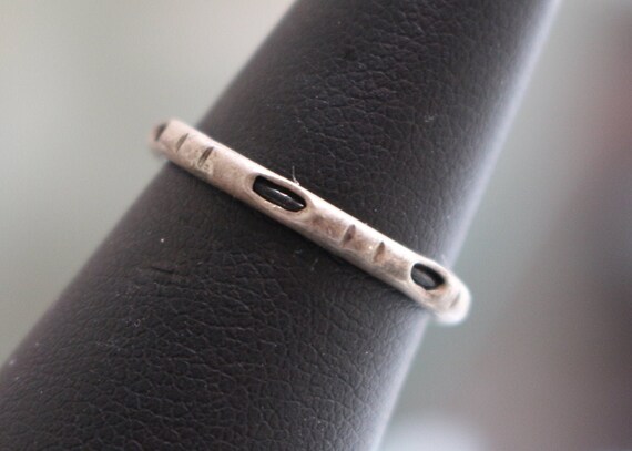 Silver Stackable Enamel Ring - image 3