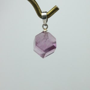 Vintage Purple Quartz Crystal Silver Pendant | Genuine Natural Quartz Sterling Silver Necklace | Boho Chic | Healing Stone