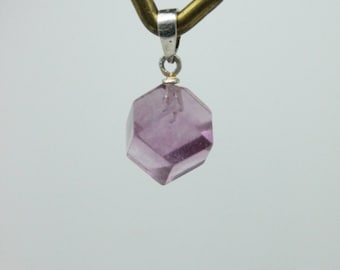 Vintage Purple Quartz Crystal Silver Pendant | Genuine Natural Quartz Sterling Silver Necklace | Boho Chic | Healing Stone