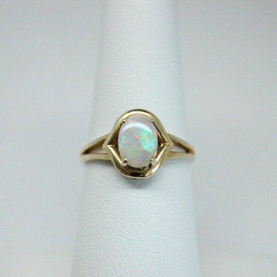 Opal 14k Gold Ring | Thin Gold Ring | Bridesmaids… - image 3