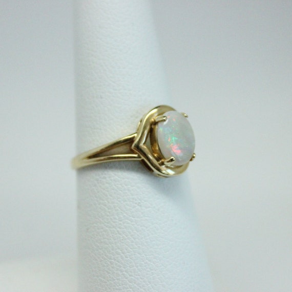 Opal 14k Gold Ring | Thin Gold Ring | Bridesmaids… - image 5