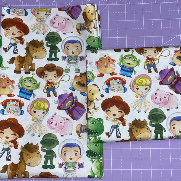 Toy Story Kawaii cotton woven fabric remnants cotton woven approx 18”x21”-Toy Story fabric-tumbler fabric-Toy Story-fabric remnants