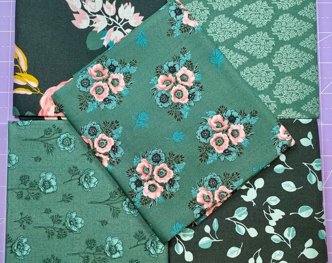 Colett Design 5 Pc Porch Swing Ashley Collett Design FQ Set-green Floral Fabric-birds ...