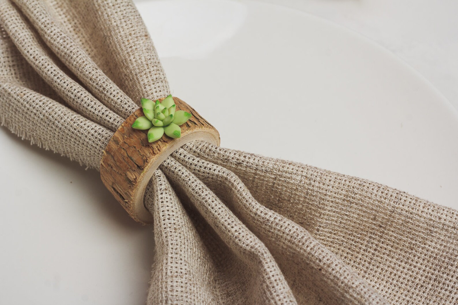 10 Set Wood Napkin Rings Rustic Wedding Table Decor Succulents Etsy