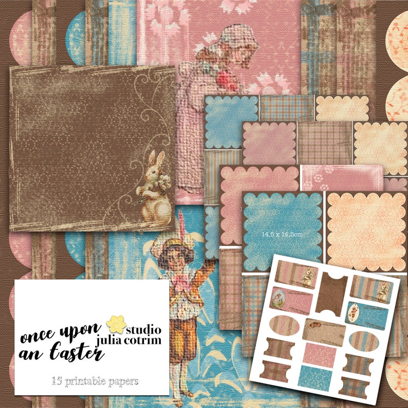 Once Upon an Easter Printable Paper Pack Scrapbook Paper image 0