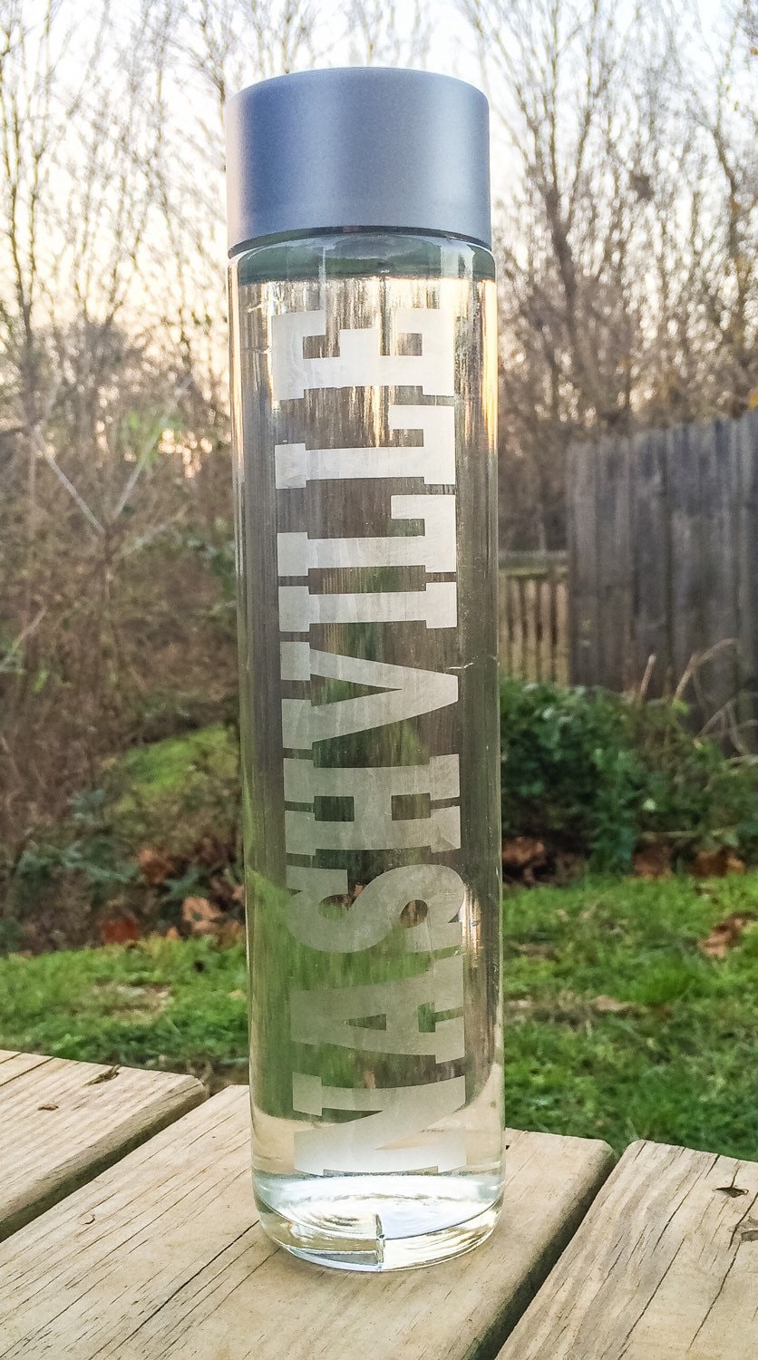 Custom Reusable Etched Glass Water Bottle Etsy
