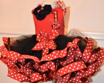 Minnie Mouse Birthday Tutu, 1st Birthday Tutu, Birthday Tutu Outfit, Photo shoot outfit, Minnie Mouse Birthdat outfit,