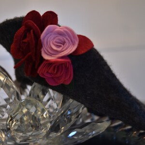 Girls Winter Beret with Wool Rosettes