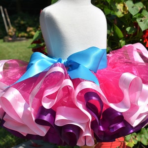 Fancy Nancy Birthday Tutu, Halloween Fancy Nancy tutu, Fancy Nancy Inspired tutu, Birthday tutu, ribbon trimmed tutu, Fancy Nancy Costume