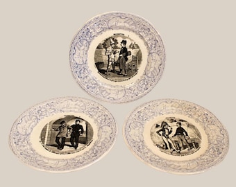 Faience Talking Plates France Digoin et Sarreguemine