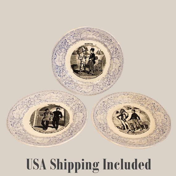Faience Talking Plates France Digoin et Sarreguemine