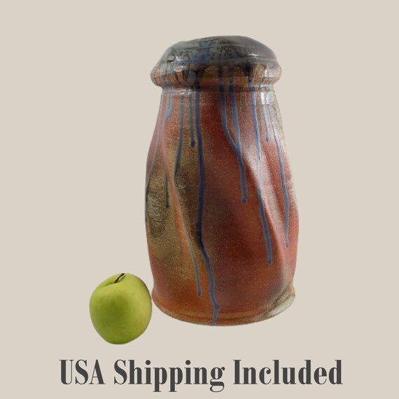 Vintage ART POTTERY VASE Drip Glazed Tall and Heavy 12 Inches Tall Signed and Dated 2001