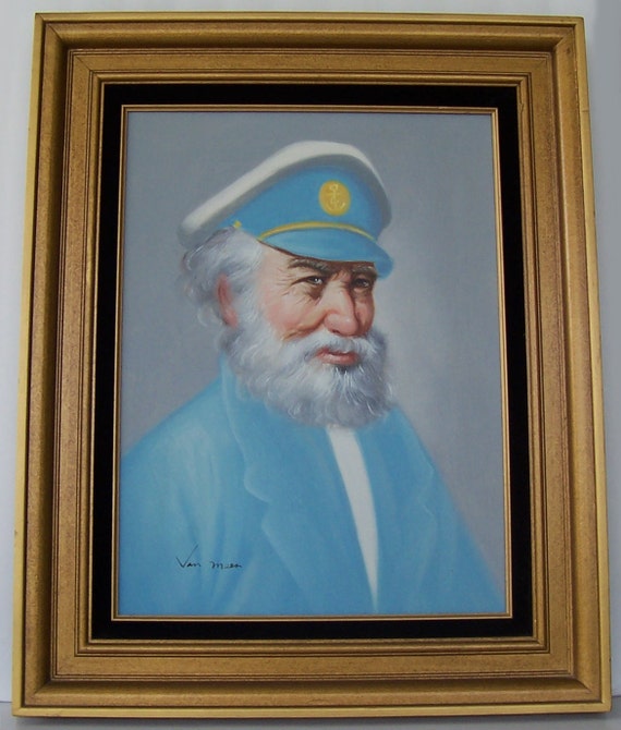 Oil Painting Of A Sea Captain By Charles Van Meer Etsy