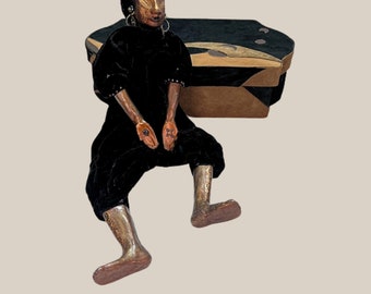 African Art Doll with Suede Box Signed