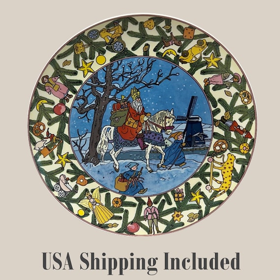 Christmas In Europe Holland Villeroy and Boch Vintage Plate