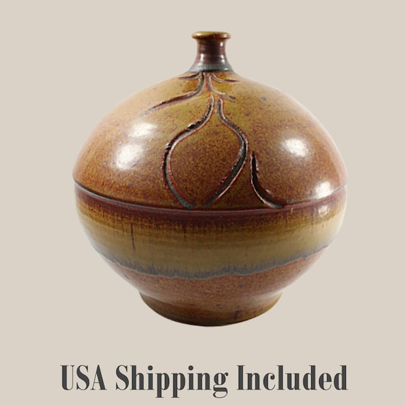 Round Large Weed Pot Signed Stearns