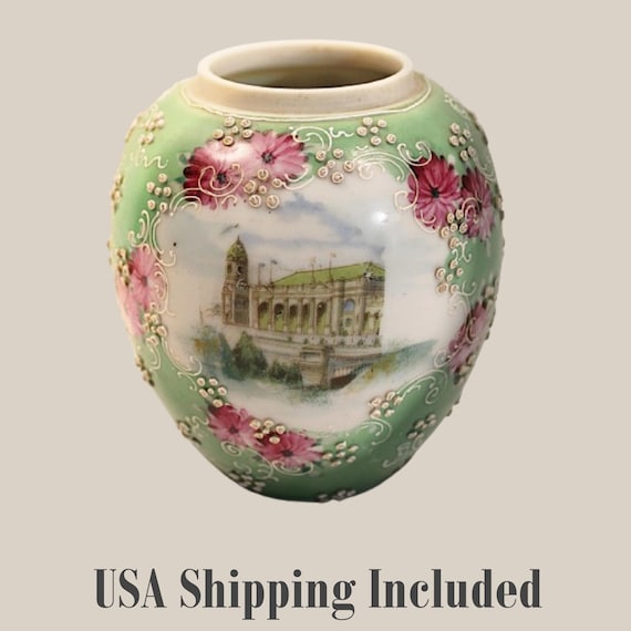 Porcelain Souvenir Antique Vase of Palazzo Ducale, Venice