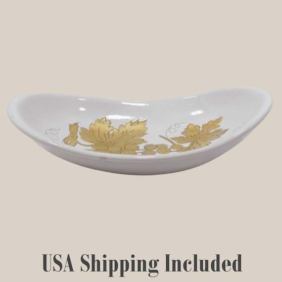 Italian Gold and White Pottery Bowl