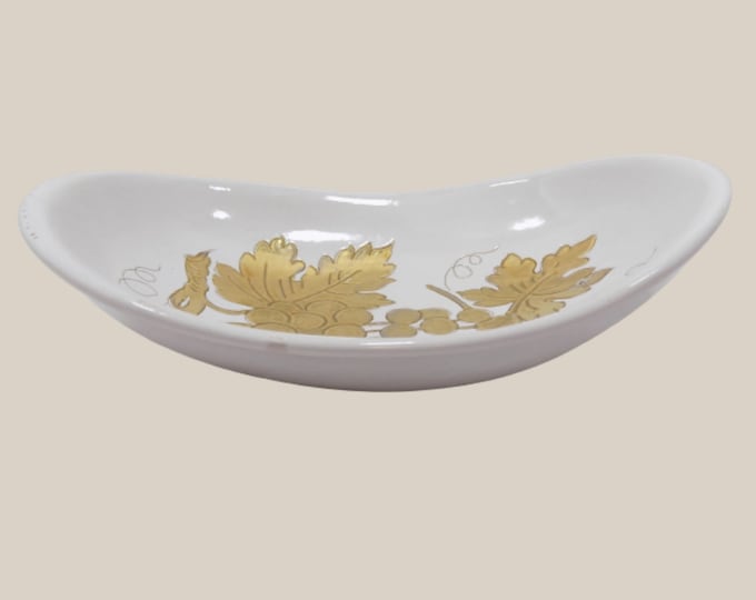 Italian Gold and White Pottery Bowl