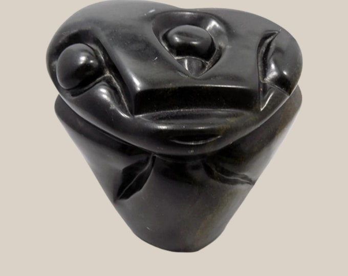 African Stone Carved Owl Sculpture