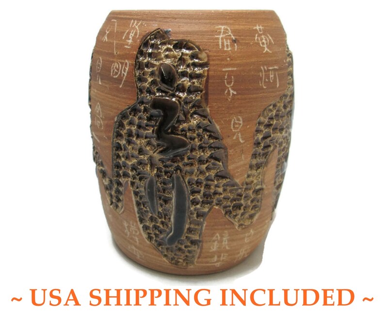 Vintage CHINESE ART POTTERY Vase by Ming Jia Glazed Etsy