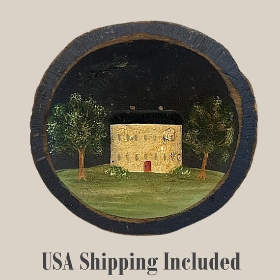 Folk Art Hand Painted Wooden Bowl