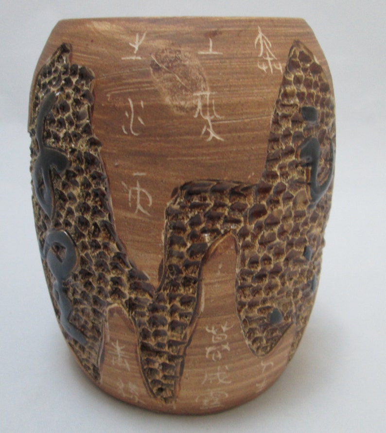 Vintage CHINESE ART POTTERY Vase by Ming Jia Glazed Etsy