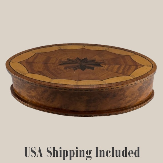 Walnut Parquetry Handmade Wooden Box
