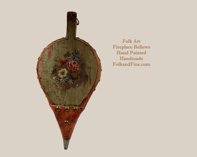 Folk Art Fireplace Bellows Hand Painted Handmade
