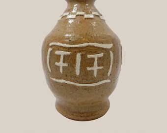 Vintage Stoneware Bottle Vase Southwest Art Pottery Dated 4-79