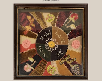 Framed Antique Victorian Embroidery