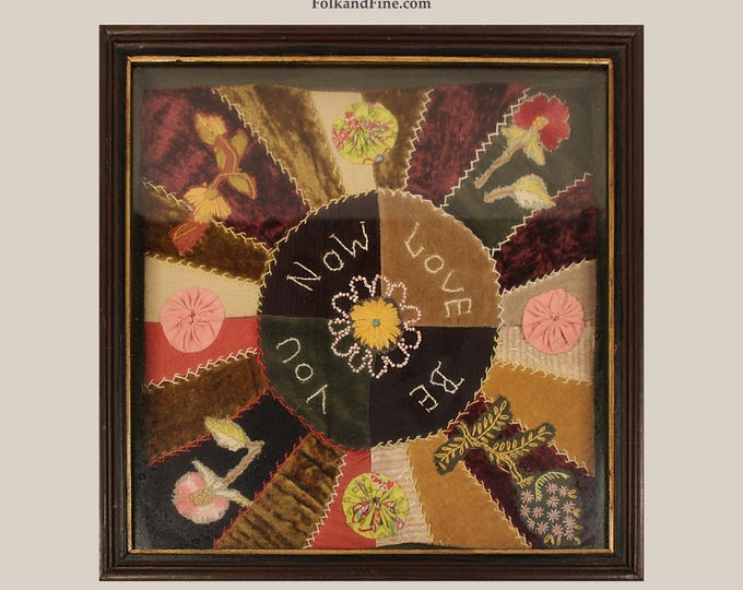 Framed Antique Victorian Embroidery