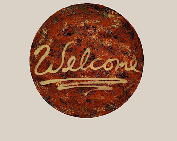 Redware Pottery Welcome Plate