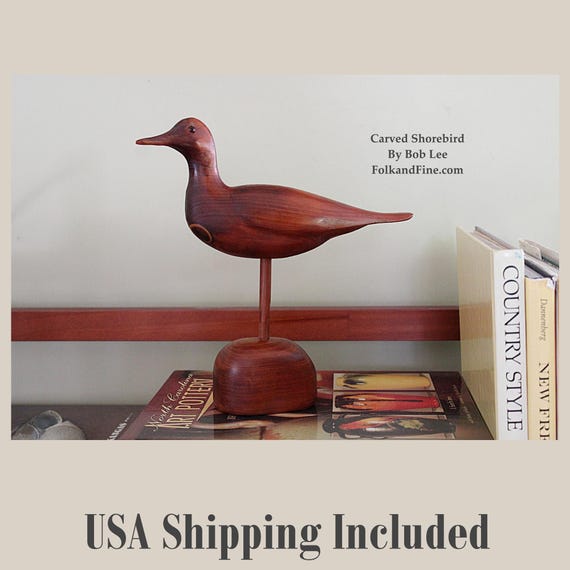 Shorebird Carving by Bob Lee on Stand