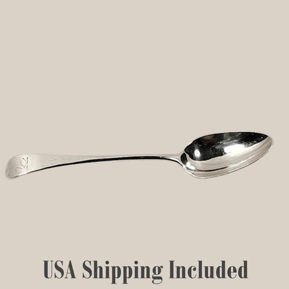 Sterling Silver Serving Spoon London England 1785