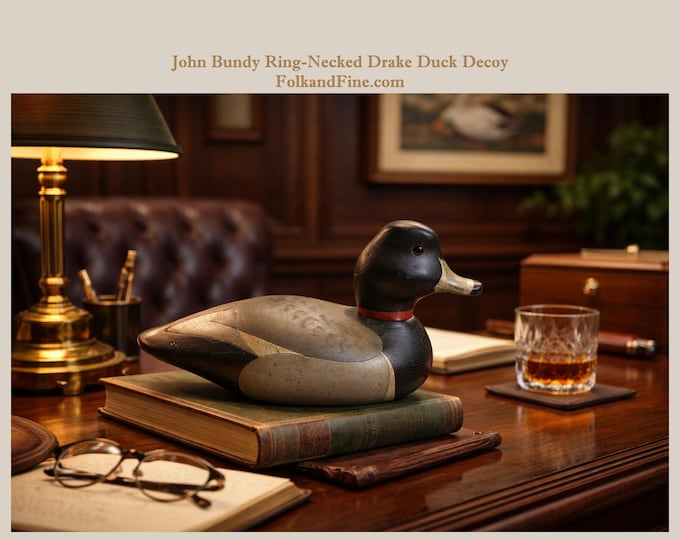 Ring-Necked Drake Duck Decoy by John Bundy
