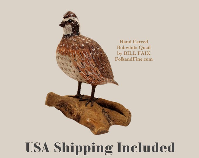 Carved Bobwhite Quail by Bill Faix