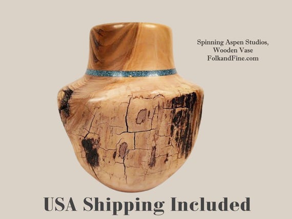 Spinning Aspen Studios Wooden Vase