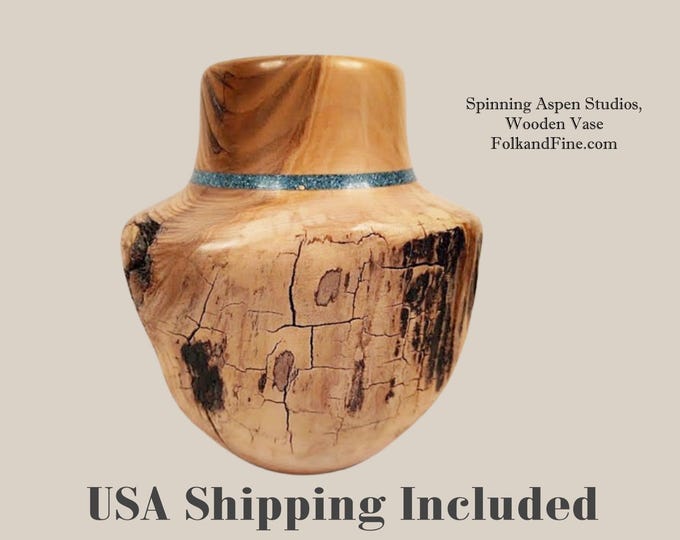 Spinning Aspen Studios Wooden Vase