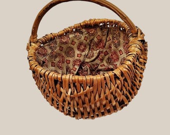 Gods Eye Design Willow Basket 1930s