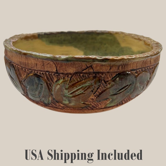 Vintage FLORIDA STUDIO POTTERY Bowl by Dawn Zaharis Prietz Old River Run Pottery