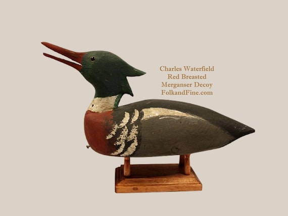 CHARLES W. WATERFIELD Red Breasted Merganser Decoy
