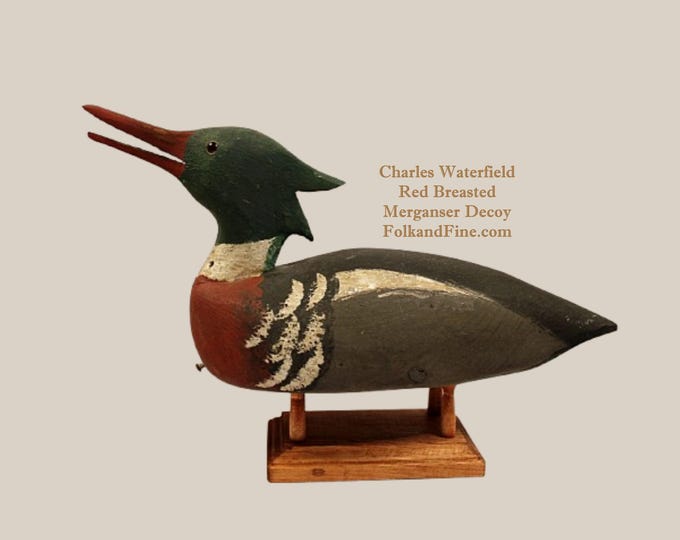 CHARLES W. WATERFIELD Red Breasted Merganser Decoy