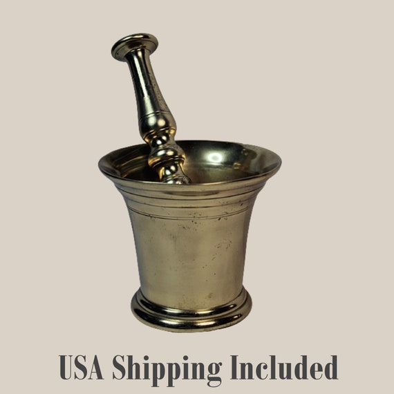 Brass English Mortar and Pestle