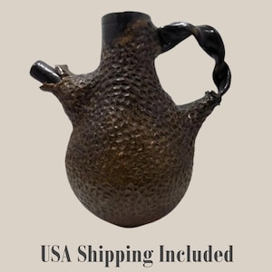 Vintage EUGENIA MELTZER BRUTALIST Art Pottery Pitcher Signed Dated 1996 New York Studio Potter Warren MacKenzie Student