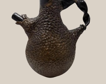 Vintage EUGENIA MELTZER BRUTALIST Art Pottery Pitcher Signed Dated 1996 New York Studio Potter Warren MacKenzie Student